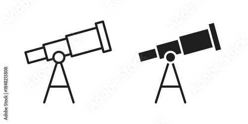 Telescope icons. Minimal logo design element, vector illustration.
