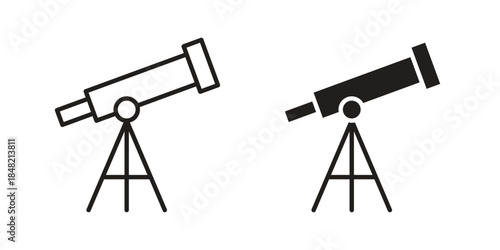 Telescope icons. Minimal logo design element, vector illustration.