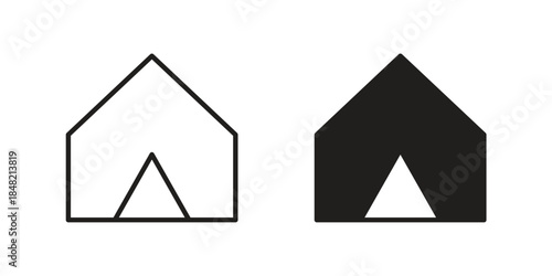 Tent icons. Minimal logo design element, vector illustration.