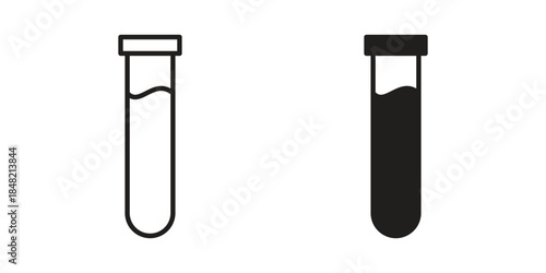 Test tube icons. Minimal logo design element, vector illustration.