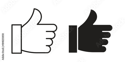 Thumb icons. Minimal logo design element, vector illustration.