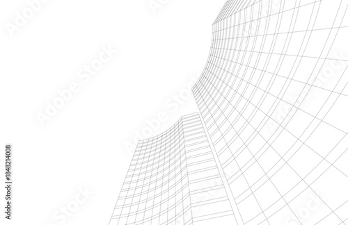 abstract buildings, architectural drawing 3d