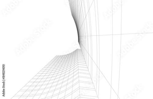 abstract buildings, architectural drawing 3d