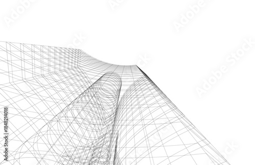 abstract buildings, architectural drawing 3d