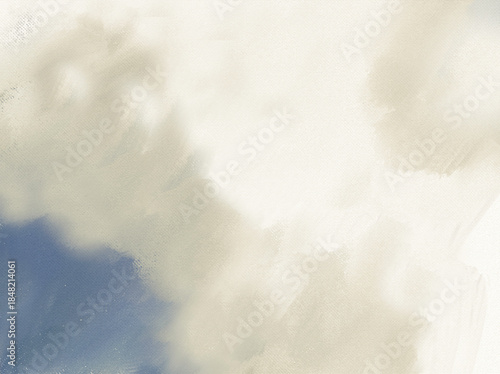 Impressionistic Soft Cloud Over Purplish Blue Skies-Digital Painting, Illustration, Design, Art, Artwork w/Paint & Canvas Texture