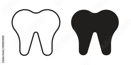 Tooth icons. Minimal logo design element, vector illustration.