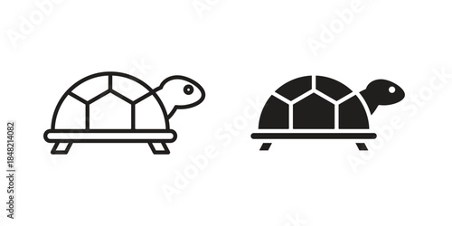 Tortoise icons. Minimal logo design element, vector illustration.