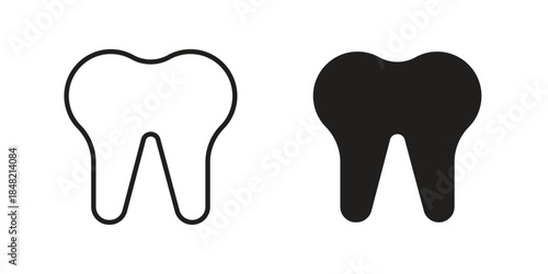 Tooth icons. Minimal logo design element, vector illustration.