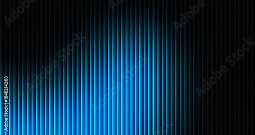 Fotografija Abstract background featuring vertical blue neon light illuminating dark corruga