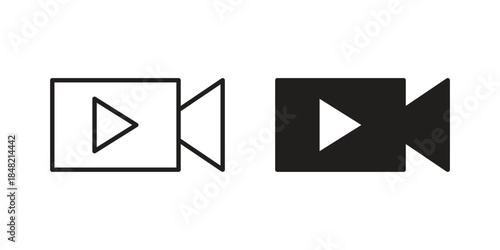 Video icons. Minimal logo design element, vector illustration.
