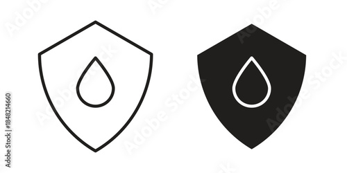 Waterproof icons. Minimal logo design element, vector illustration.