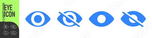 eye icon set. vision icon, see view icons - eyesight symbol - invisible eye hide icon, incognito icon no eye view hidden icon set. vision icon, unsee icons, color icon set