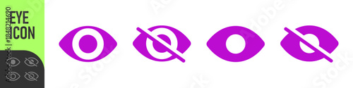 eye icon set. vision icon, see view icons - eyesight symbol - invisible eye hide icon, incognito icon no eye view hidden icon set. vision icon, unsee icons, color icon set