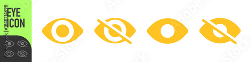 eye icon set. vision icon, see view icons - eyesight symbol - invisible eye hide icon, incognito icon no eye view hidden icon set. vision icon, unsee icons, color icon set