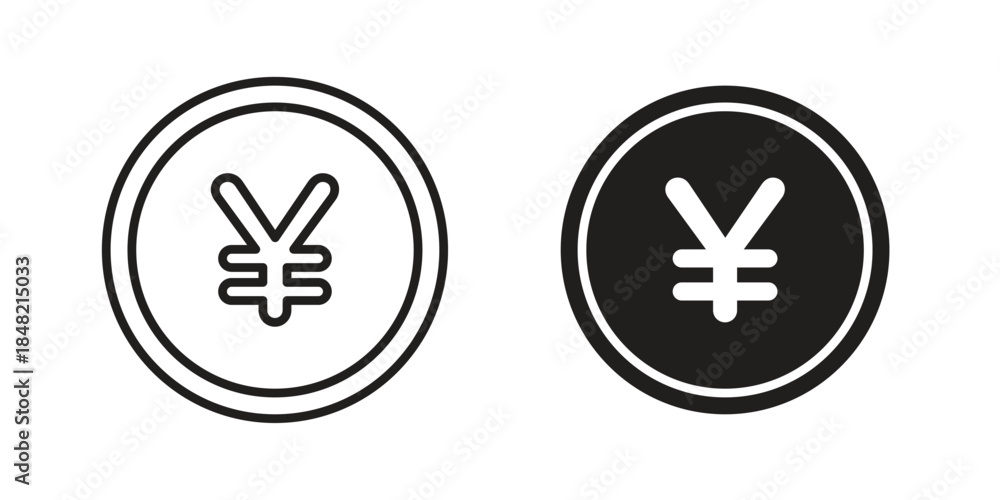 Obraz premium Yen icons. Minimal logo design element, vector illustration.