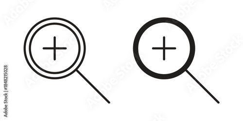 Zoom in icons. Minimal logo design element, vector illustration.