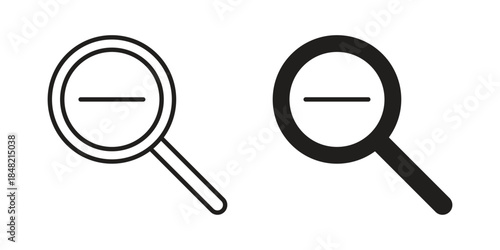 Zoom out icons. Minimal logo design element, vector illustration.