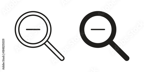 Zoom out icons. Minimal logo design element, vector illustration.