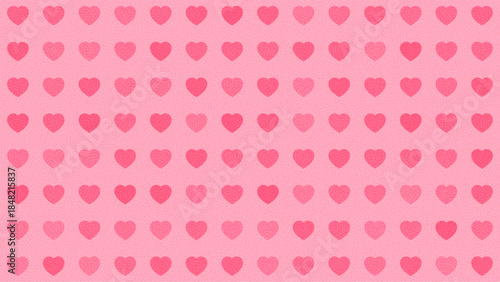 Seamless pattern with pink hearts on a textured background. Design for Valentines Day, wedding, love story, romantic event, greeting card. Vector graphic.