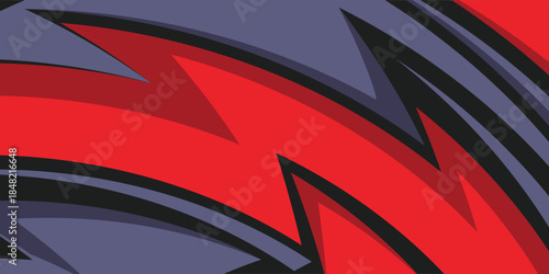 Abstract background with red spikes and zigzag line pattern and some copy space area