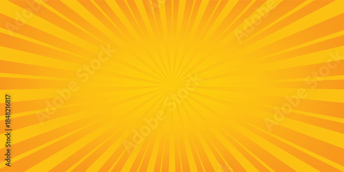 Orange Sunburst Pattern Background. Rays. Radial. Summer Banner. Vector Illustration