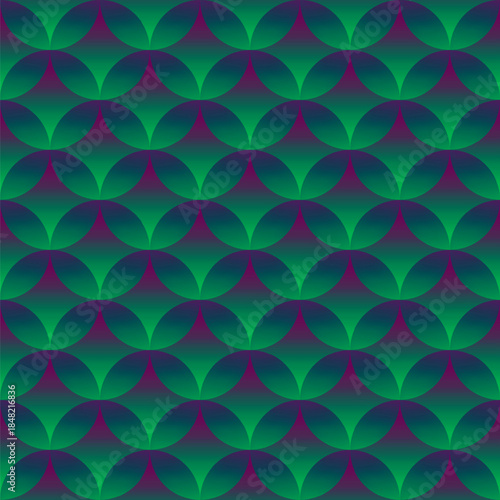 Seamless abstract pattern, background of intertwined green balls and spheres. Vector illustration.
