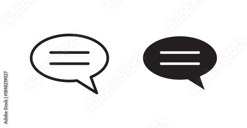 Comments icons, black line art and clipart vector logo