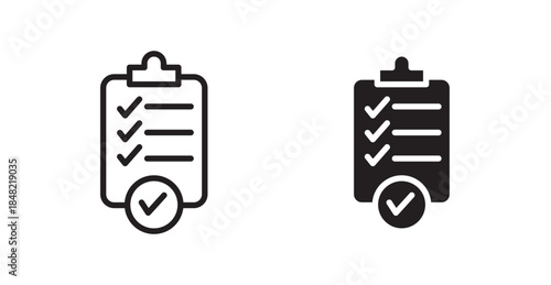 Compliance icons, black line art and clipart vector logo