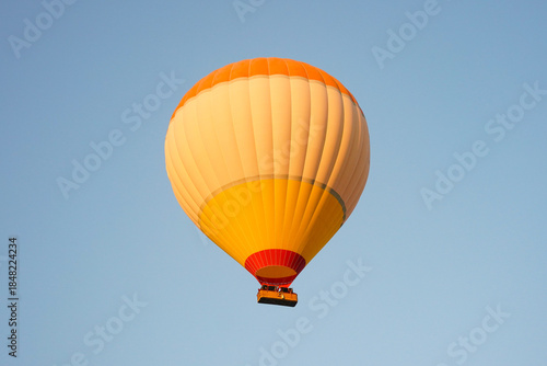 Hot Air Balloon over Cappadocia Valleys in Nevsehir, Turkiye