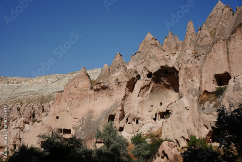 Rock Formations in Zelve Valley, Nevsehir, Turkiye