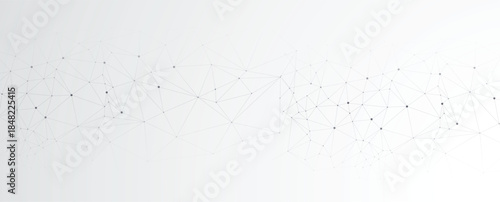 Cyber technology and science banner or header. Connected neural network