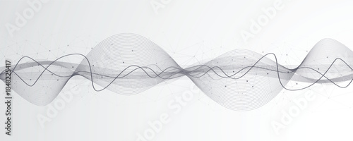 Cyber technology and science banner or header. Connected neural network