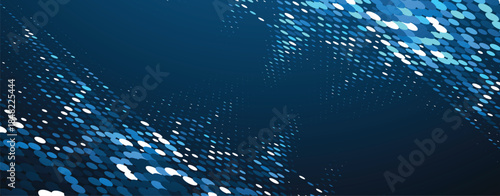 Cyber technology and science banner or header. Connected neural network