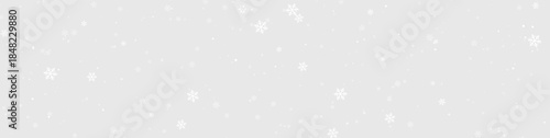 Falling snowflakes vector, seamless winter snowfall texture on blue sky transparent background for festive projects