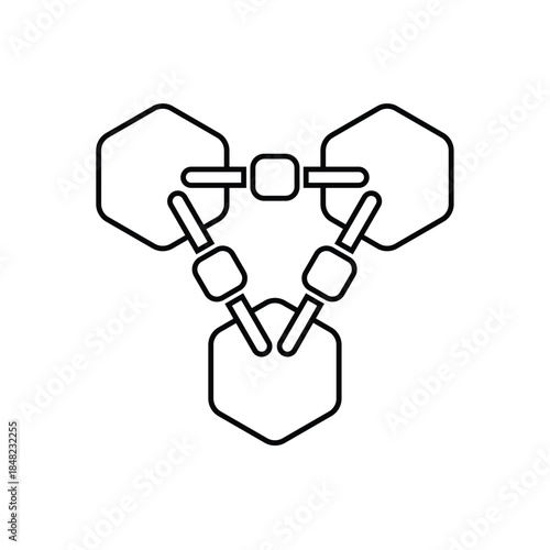 Linked Hexagons Network Symbol