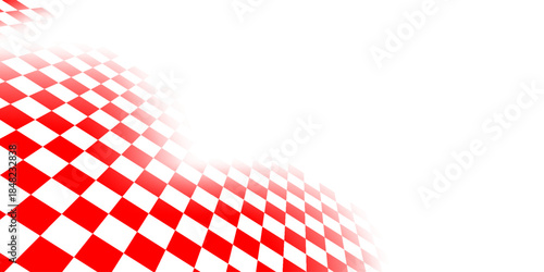 Chess board optical visual illusion, checkerboard banner template. Small black and white checker squares, vector abstract background. Vector ilustration, Eps10
