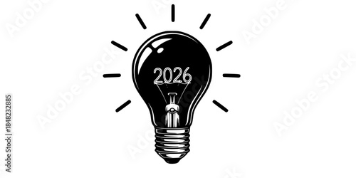 Lightbulb Filament 2026 Idea Vector Illustration Innovation