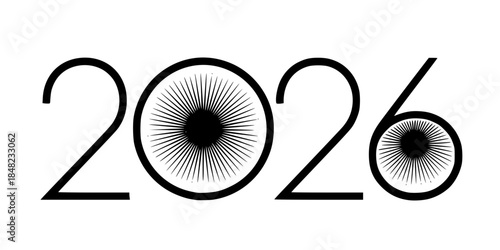 Art Deco 2026 Geometric Typography Elegant New Year Vector Design