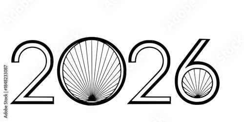 Art Deco 2026 Geometric Typography Elegant New Year Vector Design