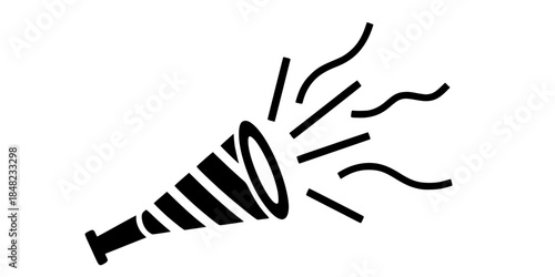 Party Horn Noisemaker Streamers Vector Illustration New Year Celebration