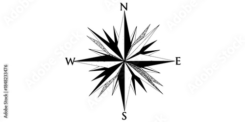 Geometric Star Burst Compass Vector Illustration Navigation Concept