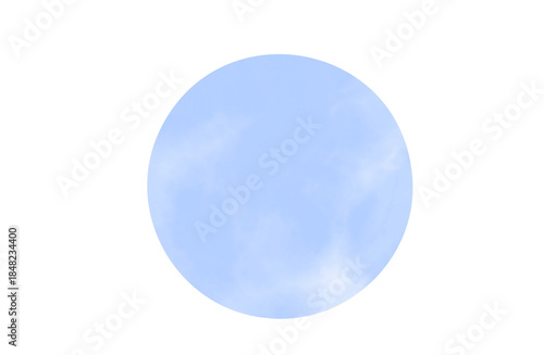 水彩タッチの青色丸シール風イラスト