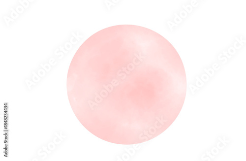 水彩タッチのピンクの丸シール風イラスト