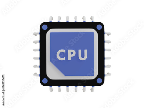 Cpu Chip 3d render illustration