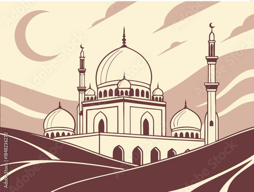 Ramadan Kareem poster design illustration