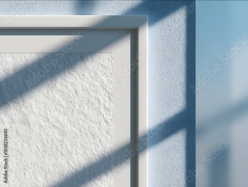 A hyperrealistic editorial macro shot of an empty A2 whiteframed poster shot like highend product photography Frame white matte finish subtle bevel clean crisp corners