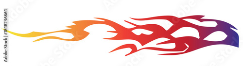 Racing car sticker tribal flame car decal car tattoo vector graphic	
