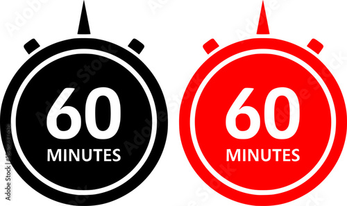 60 minutes icon black vector