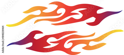 Racing car sticker tribal flame car decal car tattoo vector graphic	
