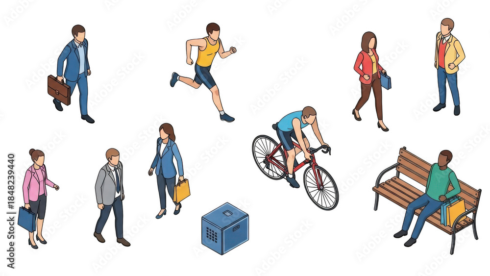 Naklejka premium People in park